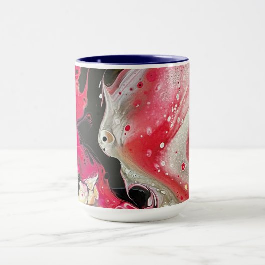 Koffie mok in roze, zwarte en gouden kleuren (Midden)