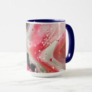 Koffie mok in roze, zwarte en gouden kleuren