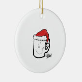Koffie Mok in Santa Hat Kaart Keramisch Ornament (Rechts)