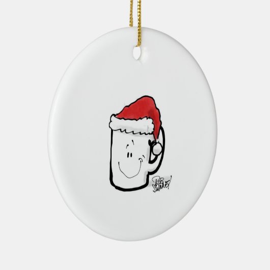 Koffie Mok in Santa Hat Kaart Keramisch Ornament (Rechts)