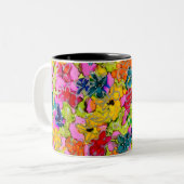 Koffie-Mok "Je maakt me gelukkig" Tweekleurige Koffiemok (Voorkant links)