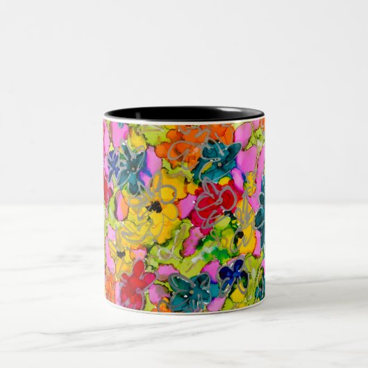 Koffie-Mok "Je maakt me gelukkig" Tweekleurige Koffiemok (Center)