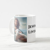 Koffie Mok Jesus leeft (Voorkant links)