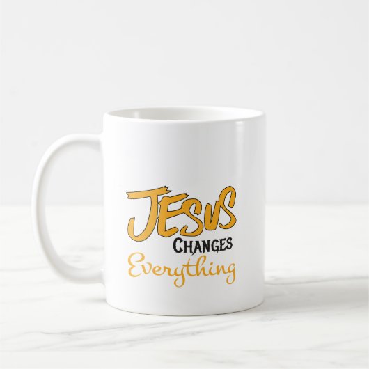 Koffie Mok "Jezus verandert alles" (Links)
