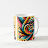 Koffie Mok - Kleurrijk spiraal geometrisch ontwerp (Voorkant rechts)