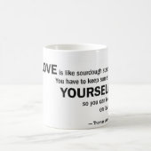 Koffie-mok - 'Liefde is als brondeeg startster...' Koffiemok (Center)