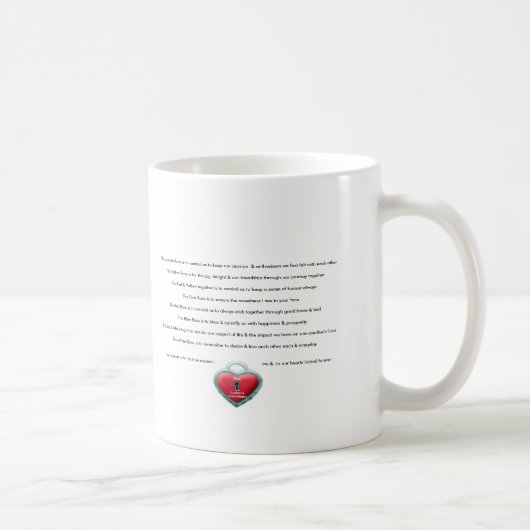 Koffie-Mok - Liefde Mok Lockhart-rozen en gedicht (Rechts)