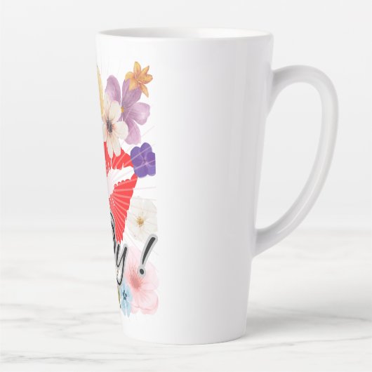 Koffie mok: Lippen en bloemen Latte Mok (Rechts)