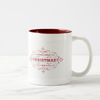 Koffie mok...Merry Little Christmas rood en wit Tweekleurige Koffiemok