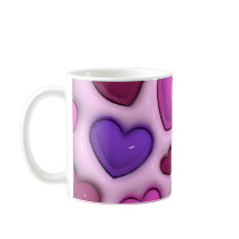 Koffie Mok met 3D glanzende harten