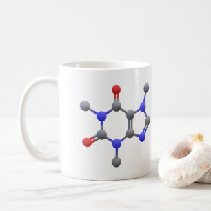 Koffie-Mok met 3D-moleculaire structuur van cafeïn Koffiemok