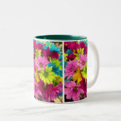 Koffie mok met aangename bloemen (Voorkant rechts)