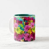 Koffie mok met aangename bloemen (Voorkant links)