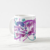 Koffie Mok met Abstract Paarse design (Voorkant links)