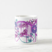 Koffie Mok met Abstract Paarse design (Center)