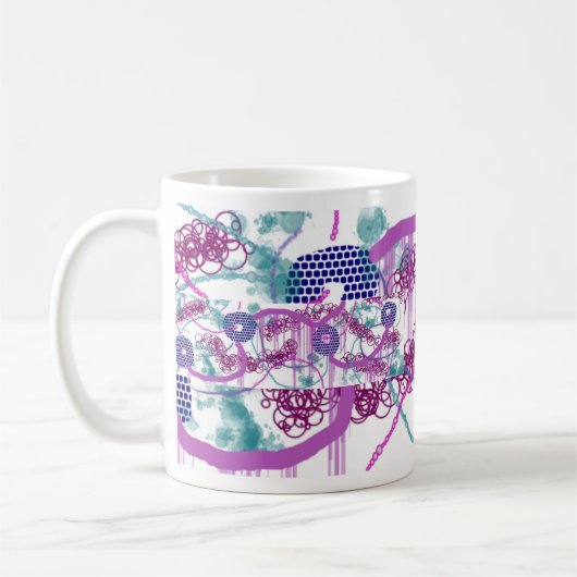 Koffie Mok met Abstract Paarse design (Links)