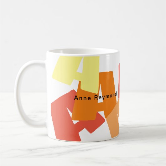 Koffie Mok met Big Color Initialen (Links)