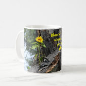 koffie - mok met bloem uit de boom (Voorkant links)