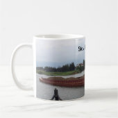 Koffie-mok met boot & schuur-blijf de cursus. koffiemok (Links)