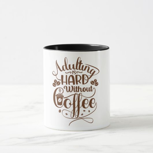 Koffie mok met bruin design voor uw koele ochtend (Midden)