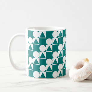 Koffie Mok met cirkel, driehoek en vierkant patroo