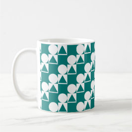 Koffie Mok met cirkel, driehoek en vierkant patroo