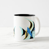 Koffie mok met een heldere en serene engelvis (Voorkant rechts)