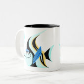 Koffie mok met een heldere en serene engelvis (Voorkant links)