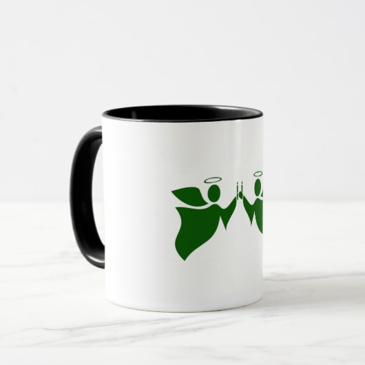 Koffie-mok met engelen mok (Voorkant links)