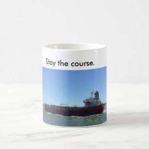 Koffie-mok met gezegde van het schip blijft de cur koffiemok