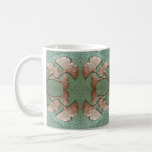 Koffie Mok met Gingko leaf Design