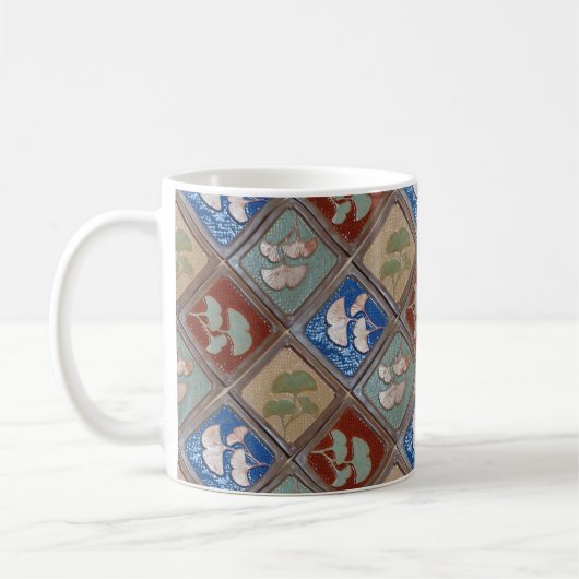 Koffie Mok met Gingko leaf Design (Links)