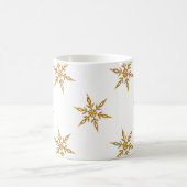 Koffie Mok met Glitter Gold Snowflakes (Center)