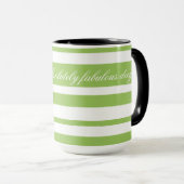 Koffie Mok met groene strepen (Voorkant rechts)