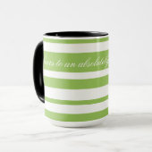 Koffie Mok met groene strepen (Voorkant links)