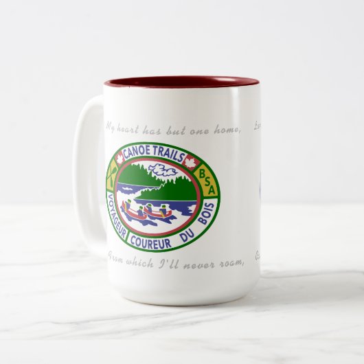 Koffie Mok met Kano Trails Training Patches (Voorkant links)