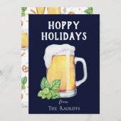 Koffie mok met kerstkaart en 'Hoppy Holidays' teks (Voorkant / Achterkant)