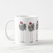 Koffie-mok met leuke kippen rond. koffiemok (Links)