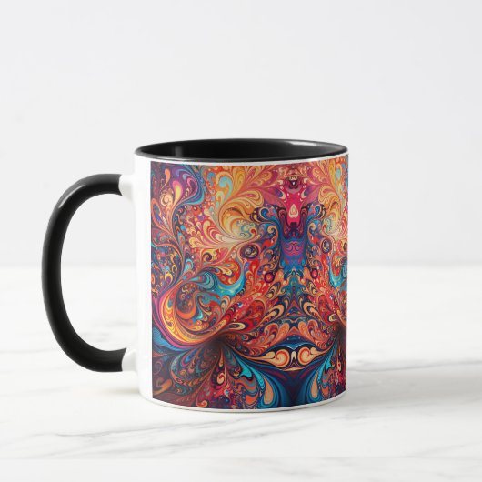 Koffie Mok met Levendige Abstract Design (Links)