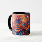 Koffie Mok met Levendige Abstract Design (Voorkant links)
