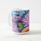 Koffie Mok met levendige bloemenschilderij (Voorkant links)