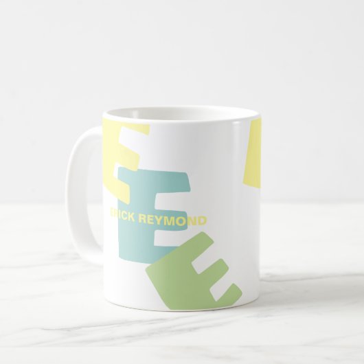 Koffie Mok met Naam & Over-sized Initialen (Voorkant links)