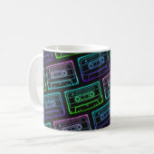 Koffie Mok met Neon Multicolor Cassettepatroon (Voorkant links)