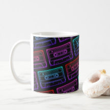 Koffie Mok met Neon Multicolor Cassettepatroon
