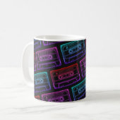 Koffie Mok met Neon Multicolor Cassettepatroon (Voorkant links)