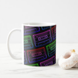 Koffie Mok met Neon Multicolor Cassettepatroon