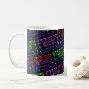Koffie Mok met Neon Multicolor Cassettepatroon