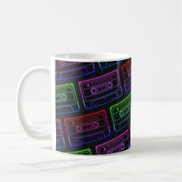 Koffie Mok met Neon Multicolor Cassettepatroon