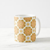 Koffie Mok met oker tegel Design (Voorkant rechts)