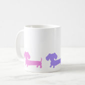 Koffie Mok met pastel teckel Puppies (Voorkant links)